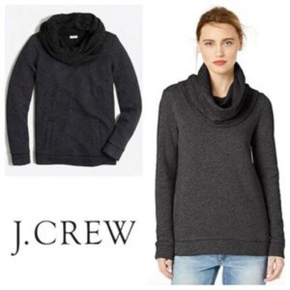 J. Crew Tops - J. CREW Funnelneck Sweatshirt In Charcoal Grey